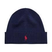 Blå Polo Ralph Lauren Signature Pony Wool Beanie Lue