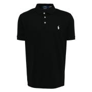 Tilpasset slim fit stretch bomull mesh polo skjorte