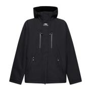 Svart Ski Ripstop Nylon Parka