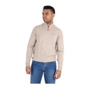 Beige Morris Stockholm Merino John Zip Genser Half-Zip