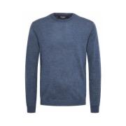 Vintage Blue Merino Pullover Stilig Komfort