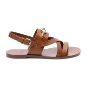 Brune skinn sandaler Elegant stil