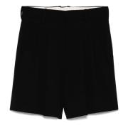 Sort Crepe Shorts med Beltehemper