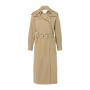 Trenchcoat med yoke-flapper og metallpynt