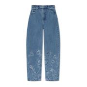 Jeans med glitrende paljetter