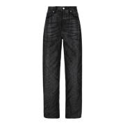 Krystallmalt Svart Denim Jeans