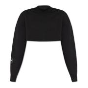 Cropped sweatshirt med logo