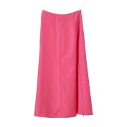 Fuchsia Taffeta Lang Skjørt