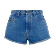 Denim shorts med vintage effekt