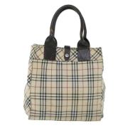 Pre-owned Beige lerret burberry tote