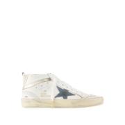 Hvite Skinn Mid Star Sneakers