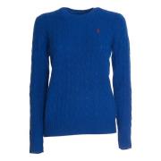 Royal Blue Kabelstrikket Genser