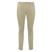 Beige Bomull Stretch Slim Fit Bukser