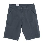 Grønn Stone Washed Kne Shorts