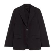 Svart Jersey Blazer Milano Stil