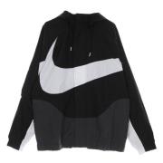 Svart Windbreaker Jakke med Swoosh Logo