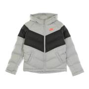 Sporty syntetisk fylljakke i Lt Smoke Grey/Black/Bright Crimson