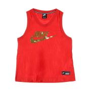 Rød Metallisk Gull Tank Top