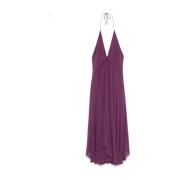 Plomme Chiffon Halterneck Langermet Topp