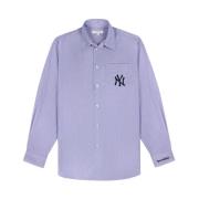 Yankees Oversized Blå Stripete Skjorte