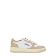 Beige Perforerte Sneakers Lisser Gummisåle