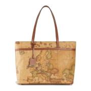 Klassisk Geo Print Skulder Shopping Bag