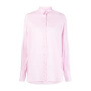 Rosa Button-Up Skjorte Oversize Ramme