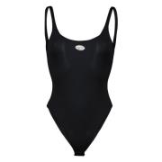 Svart Megan-UTLT Nylon Bodysuit