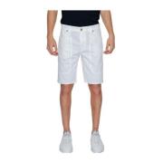 Hvite bomullsblandede Bermuda shorts