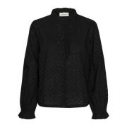 Svart Broderie Anglaise Bluse