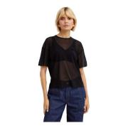 Svart Earth Print Oversized T-skjorte