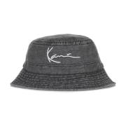 Svart Vasket Signatur Bucket Hat