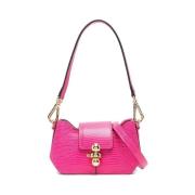 Hot Pink Croc Embossed Skinnveske