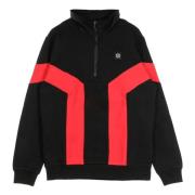 Half Zip High Neck Sweatshirt Svart/Rød