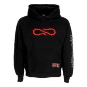 Svart Crown Hoodie med Logo Broderi