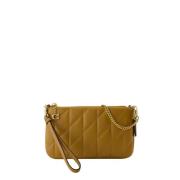 Quiltet Skinn Crossbody Veske