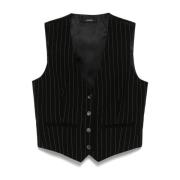 Svart Pinstripe Vest