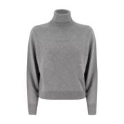 Turtleneck Jumper med Geometriske Stingdetaljer