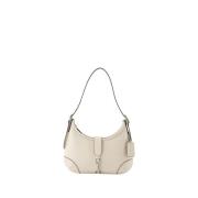 Beige Skinn Hobo Bag