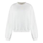 Ribbet Bomull Crew-Neck Sweatshirt