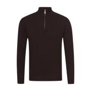 Brun Ull-Kashmir Half Zip Genser