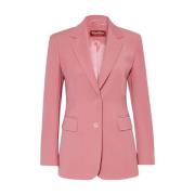 Ull sateng crêpe blazer Lyserød