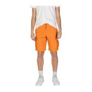 Vibrant Orange Cotton Bermuda Shorts