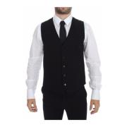 Elegant Svart Silkevest