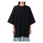 Svart Vasket Oversized T-skjorte