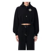 Sort Strikkevarer Pearl Diamond Cropped Hoodie