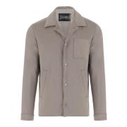 Beige Semsket Effekt Jakke Regular Fit