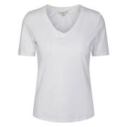 Hvit Basic Logo V-Neck T-skjorte