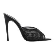 Crystal Mesh Heel Mules