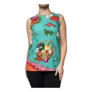 Grønnsakstrykk Silke Tank Top